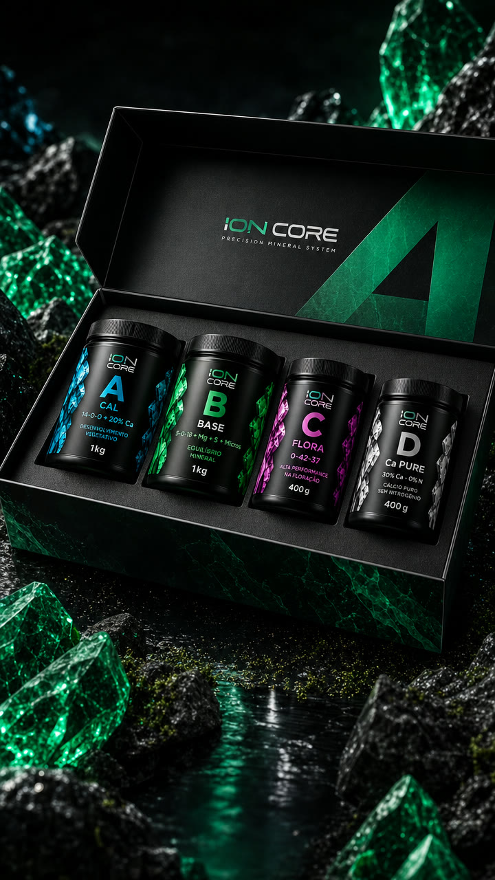 Kit ION CORE aberto com os 4 potes